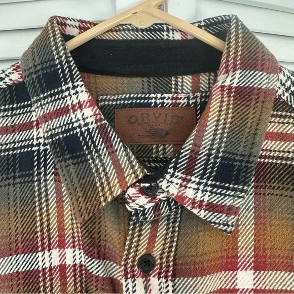 NWT Orvis Men's Plaid Flannel Shirt 100% Heavyweight Cotton XL - Picture 3 of 9